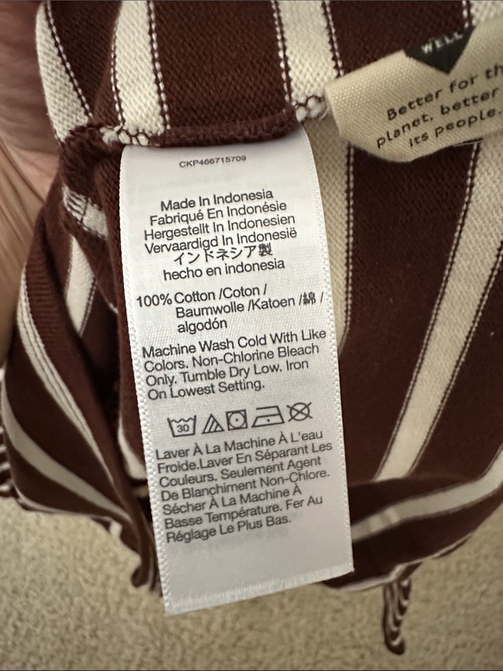 Madewell Brown and Cream Striped Long-Sleeve Tee - Picture 3 of 6